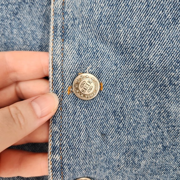 WAH Maker True West Outfitters Mens Denim Vest XL Western Rodeo Country Cowboy - Picture 6 of 6